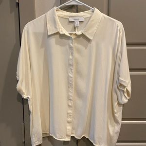 Cream, Button-Front Forever21 “Dad Shirt”